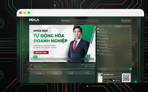 PDCA :: Truy cập nhanh khóa học, theo dõi tiến độ và học bài mọi lúc, mọi nơi ngay trên trình duyệt.