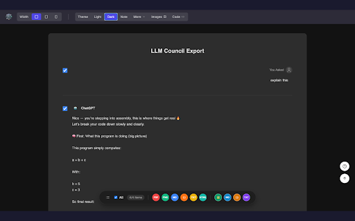 LLM Council - Compare AI Responses :: Send one prompt to multiple AI models, then let a Judge model score and rank all responses objectively.