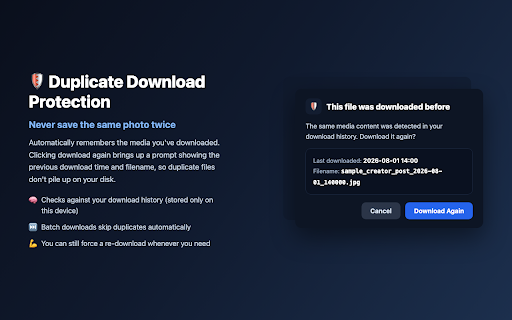 Just Image & Video Downloader :: One-click image & video downloader with original quality, batch download, duplicate protection, and custom filenames.
