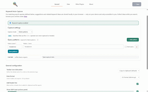 SERP Keyword Extractor by searchanalyzer.io :: Extract keyword suggestions and questions from Google or Bing. Auto-capture, overlay, and local keyword archives.