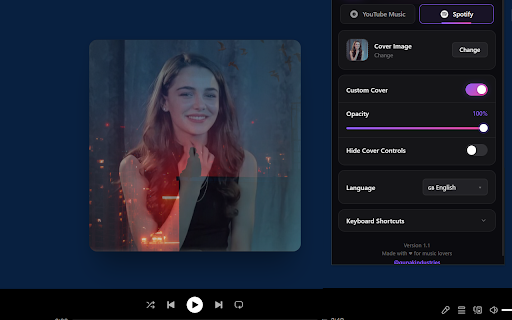 Coverlay: Custom Spotify & YouTube Covers :: Customize album covers on YouTube Music and Spotify with your own images. Your Music, Your Cover.