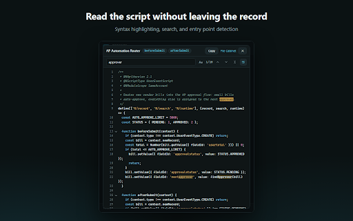 NetSuite Scripted Records :: See every script and workflow deployed on the NetSuite record you're viewing.