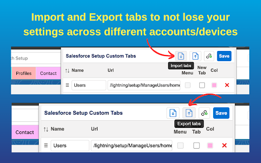 Salesforce Setup Custom Tabs :: Create custom navigation tabs in Salesforce Setup.