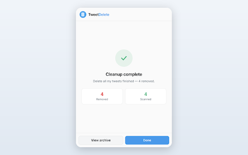 TweetDelete – Delete Tweets, Retweets & Likes in Bulk :: Delete all tweets, retweets, replies & likes in bulk. Filter by keyword or date, back up first, and clean your X history fast.