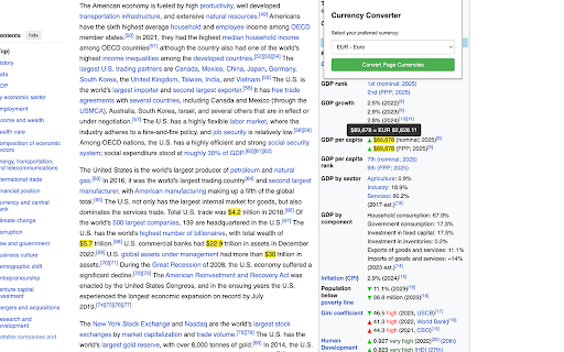 Currency Converter for webpages :: Converts currencies on webpages to your preferred currency on a single click. Select the currency you want and click Convert!