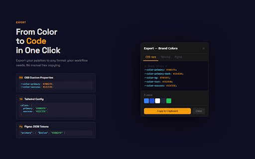 PaletteGrab — Color Picker & Palette Tool :: MV3 color picker & palette manager. Pick colors with EyeDropper API. Export to Tailwind, CS... | Not affiliated with Anthropic, PBC.