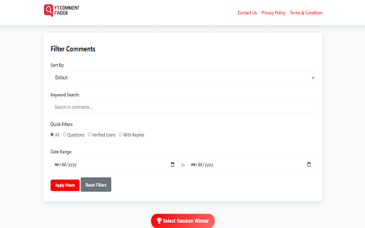 YCF - Youtube Comment Finder & Search Tool :: YCF is a great Youtube Comment Finder & YT Comment Search tool to explore and analyze YouTube comments.