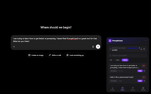 PromptCoach :: Write better AI prompts. Local-first prompt analysis and coaching for ChatGPT, Claude, and more.