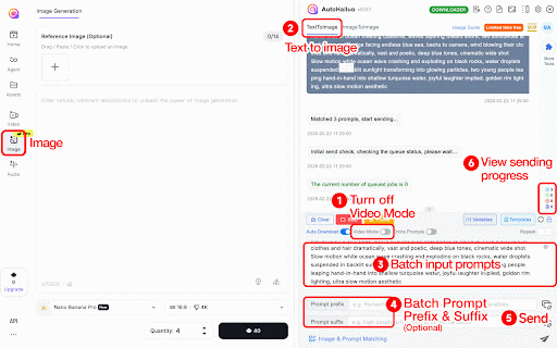 AutoHailuo - Auto send Hailuo prompts and download images/videos :: Hailuo efficiency extension, batch automatic sending prompts and downloading images/videos, prompts management, and more.