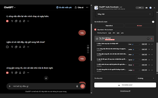 ChatGPT Audio Downloader :: Download audio from ChatGPT with flexible voice switching and bulk download support.