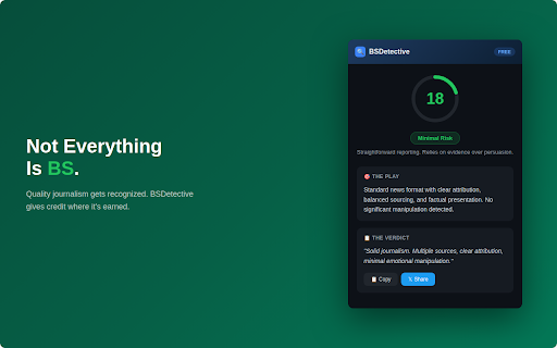 BSDetective – Persuasion Pattern Analysis :: Detect persuasion tactics in articles, emails, contracts and messages. AI-powered manipulation analysis.