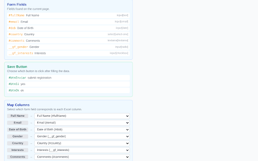Excel2Forms - Web Form Automation :: Automate web form filling from Excel files.