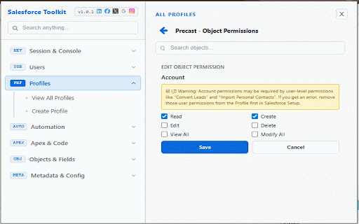 SF Admin Toolkit :: Get Salesforce session ID and quick admin tools