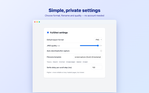 FullShot - Full Page Screenshot & Scrolling Screen Capture Tool :: Full-page, scrolling, visible & region screenshots — then annotate with arrows, blur, text & crop. 100% local. PNG/JPG/PDF.