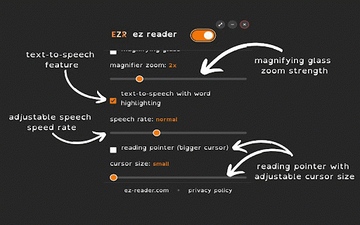 EZ Reader :: Simple font and text controls for better reading accessibility