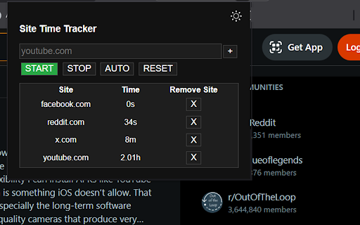 Site Time Tracker :: Track time spent on selected websites