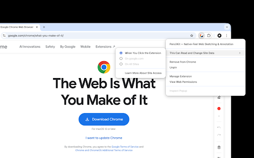 PencilKit — Native-Feel Web Sketching & Annotation :: High-performance sketching and annotation tool. Explain ideas, give feedback, and take notes on any webpage with a native-feel.
