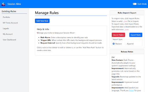Session Alive :: Keep your Session Alive at any website and never get logged out...