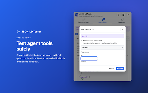 JSON-LD Tester – Structured Data & Agent Tools Inspector :: Inspect and test JSON-LD, Schema.org data and agent tools on any website.