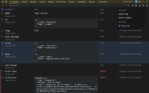 Console Pro :: An enhanced console with better log visibility and effortless filtering, searching, and downloading of logs.