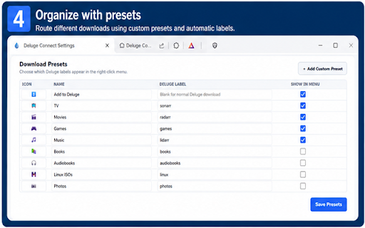 Deluge Connect :: Send torrent and magnet links directly to your Deluge server.
