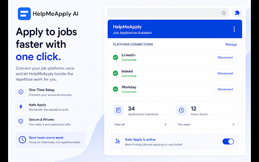 HelpMeApply - Auto Apply for Jobs, AI Job Search & Application Assistant :: Auto apply to jobs, find AI-matched opportunities, complete applications faster and spend less time job hunting with HelpMeApply.