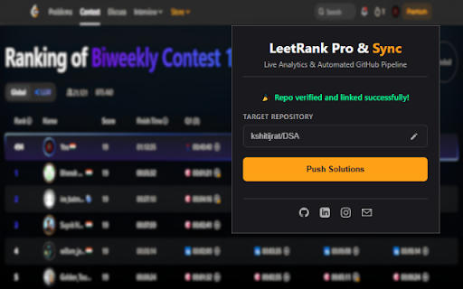 LeetRank Pro & Sync :: Real-time Rating Predictor and Bulk GitHub Sync Tool.