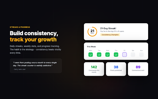 Warmup - Daily LinkedIn Coach :: Your daily 5-minute LinkedIn growth routine. AI-powered coaching, zero automation.