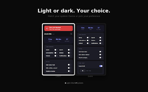 Shorts Killer - Block YouTube Shorts & Track Screen Time :: Block YouTube Shorts from your feed, search & homepage. Track screen time, set daily limits. YouTube detox for digital wellbeing.