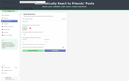 FriendFilter - Bulk Friends Remover & Engagement Tracker :: AI-powered Facebook™ friend list manager — track engagement, find inactive profiles, and bulk unfriend with one click