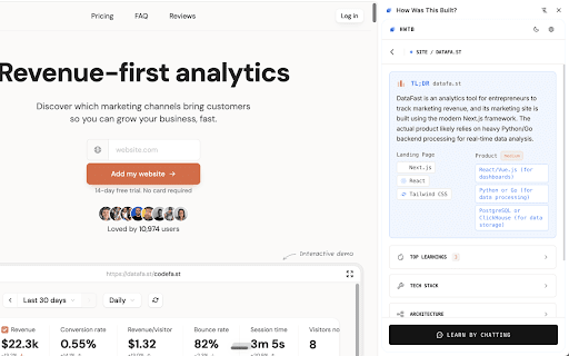 How Was This Built? :: Understand how any website is built. Get AI-powered explanations of tech stacks, architecture, design systems, and UX patterns.
