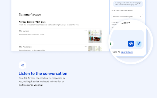 Ask Advisor by Google :: Supercharge your Google Ads strategy with Ask Advisor (formerly Marketing Advisor), an AI agent inside your Chrome browser.