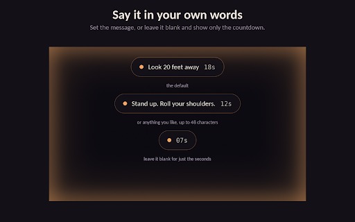 Nimbus - Eye Strain Break Reminder :: A soft glow around the edge of your browser reminds you to rest your eyes every 20 minutes. No popups, no alarms, no tracking.