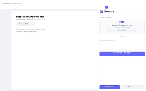ClauseLens :: AI contract risk reviewer — catch auto-renewals, bad IP clauses, and liability traps before you sign.