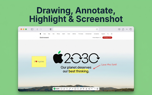 Highlite – Draw on Web Pages: Drawing, Annotate, Highlight & Screenshot :: Drawing tool for any web page: pen, arrows, shapes, sticky notes, highlighter. Web annotation + screenshot. 100% local.
