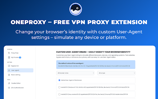 OneProxy – Free VPN Proxy Extension :: Free proxy extension to unblock websites and browse privately using fast, location-based proxy servers.