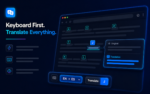 Your AI Translator - Translate the Web Your Way :: Translate web content with keyboard actions, write naturally, ask in your editor, and customize display with AI prompts.