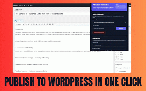 AI Article Publisher :: Save AI-generated articles and open them in the WordPress editor for manual review.