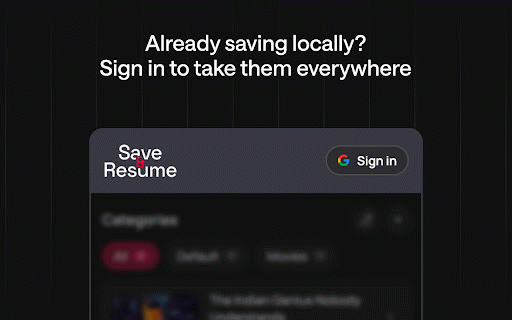 Save & Resume :: Save and manage videos with timestamps.