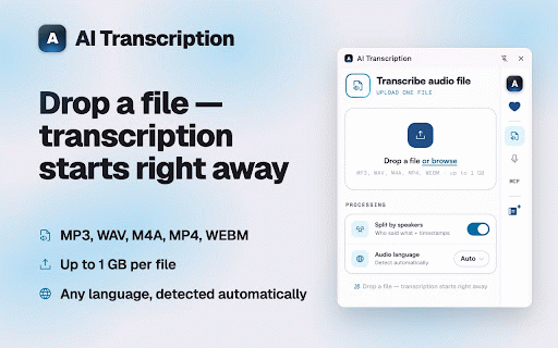 AI Transcription :: Turn any audio and video file to text — live AI Transcription with speaker labels and AI meeting and podcast summary.