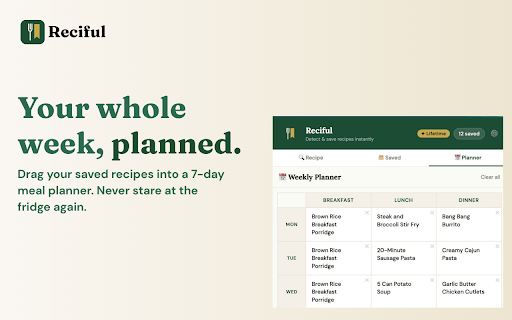 Reciful :: Detects recipes on any webpage and saves them with one click.