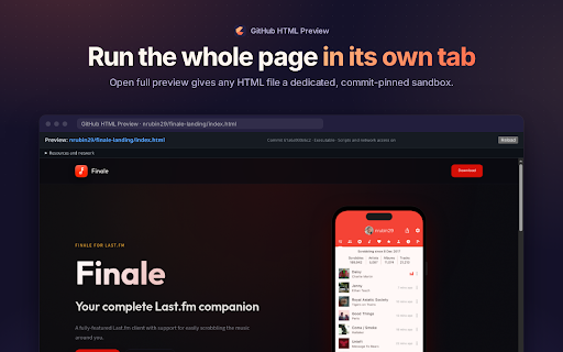 GitHub HTML Preview :: Run and compare commit-pinned public and private HTML directly on GitHub