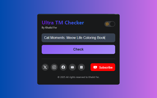 Ultra TM Checker :: Performs a copyright check on selected text using the USPTO website.