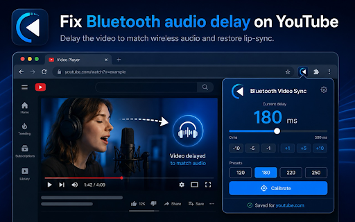 Bluetooth Video Sync :: Delay HTML5 video frames to match Bluetooth headphone latency.
