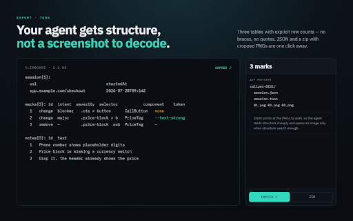 Caliper QA — UI Marks & Bug Traces for AI Coding Agents :: Mark up any web UI or record a bug trace — DOM, console, network and store — and hand it to Claude Code, Cursor or any AI agent.