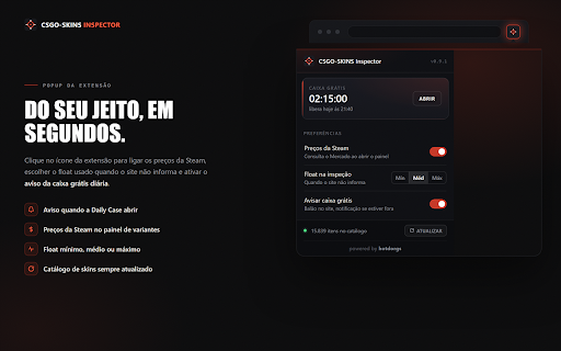 CSGO-SKINS Inspector :: Inspecione skins do csgo-skins.com direto no CS2 e veja preços do Mercado da Steam. Por hotdorgs — csskins.caliberda.com.br