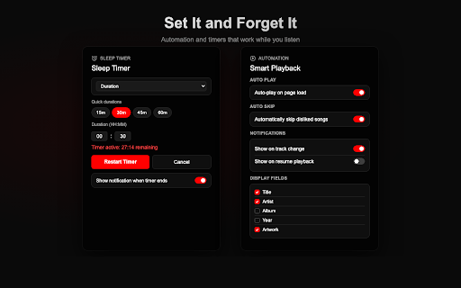 YTM Enhancer :: Smarter controls, automation, notifications, and visual upgrades for YouTube Music