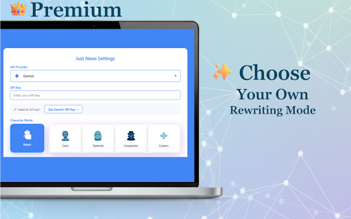 Just News :: Replaces clickbait headlines with informative summaries