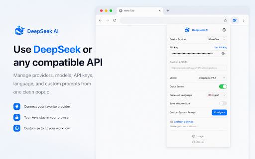 FloatAI - Floating AI Chat :: Floating AI chat workspace. Bring your own key — supports DeepSeek and any OpenAI-compatible API. Not affiliated with DeepSeek.