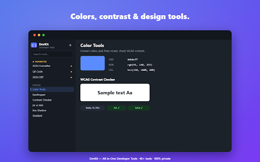 DevKit - All-in-One Developer Tools :: 45+ developer utilities in one fast, private popup — no servers, no tracking, no clutter.